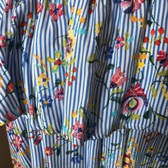 Soprano Off The Shoulder Striped/Floral Dress Sz S - Picture 3 of 10